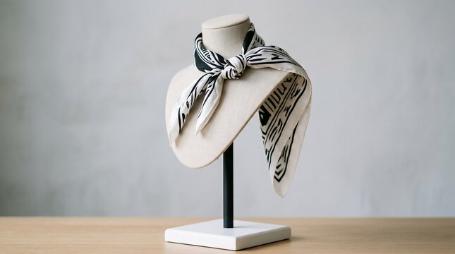 Fashion scarf on mannequin neck with stylish knot