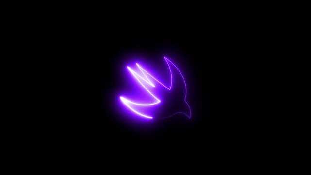 Neon swift programming language animation glowing purple