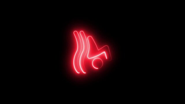 Neon red breakdancer animation, street dance motion