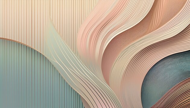 neutral pastel coloured abstract linear pattern design