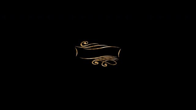 Elegant luxury banner frame shimmering with decorative flourishes 4K Video