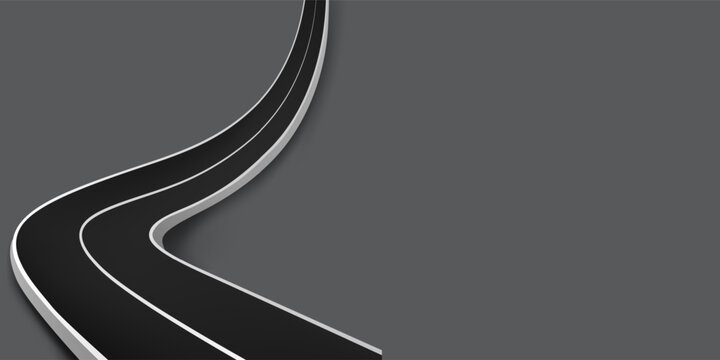 Circular Loop Road Highway Vector Element with Asphalt Texture and Curved Lane
