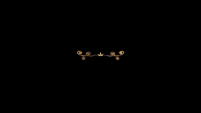 Elegant luxury gold ornament filigree scrolls and decorative divider elements for premium design 4K Video