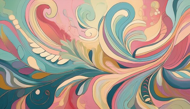 abstract hand drawn pastel coloured grid design