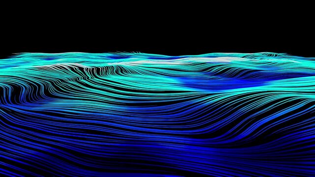 Blue streamlined wave abstract dynamic background