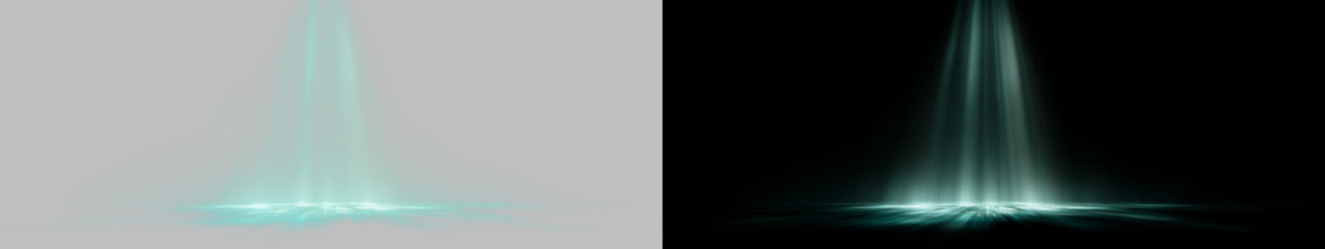 Transparent png glowing green spotlight beams with light effect overlay on transparent background cinematic stage illumination abstract overlay design element beam bright ray fog mist