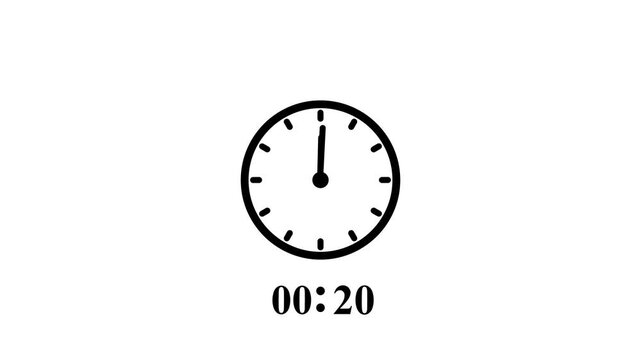 Simple clock face shows time passing quickly with numbers indicating progression.