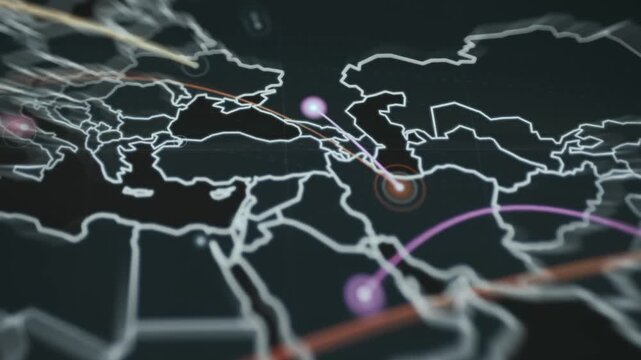 Cybersecurity operations dashboard focused on Middle East threat activity