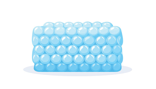 Blue iridescent bubble wrap sheet closeup.