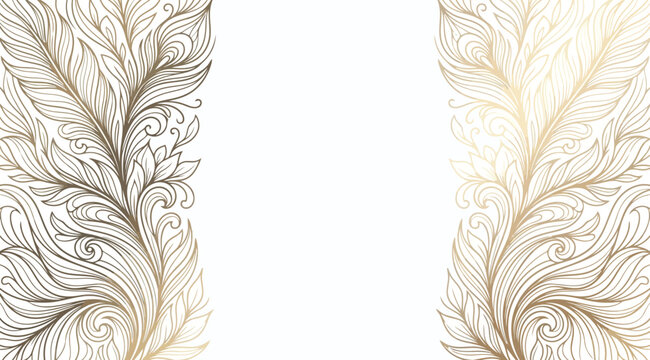 Elegant gold feather border design