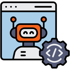 Fototapeta premium Robot Coding icon