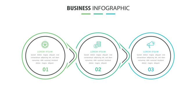 Business infographic template with 3 options or steps