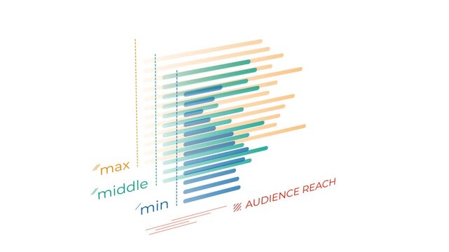 Animated element of business infographic - bar chart with layers