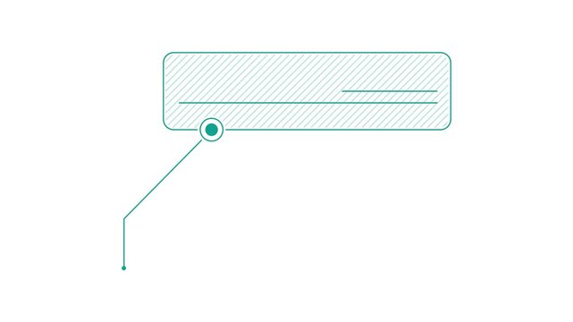 Animated element of infographics - striped callout box with line underneath