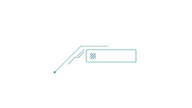 Animated element of infographics - rectangular callout with slanted side line
