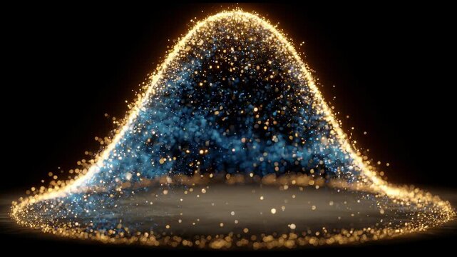 Seamless loop AI behavior curve modeling visualization with statistical distribution analysis, predictive forecasting systems, machine learning calibration and quantitative intelligence analytics.