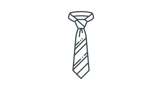 Striped necktie icon for professional business attire.