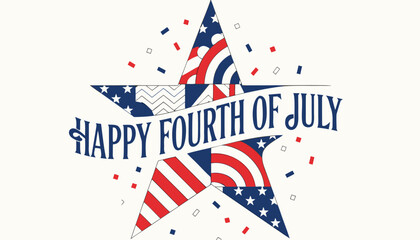Obraz premium Decorative star graphic celebrating the American fourth of July holiday