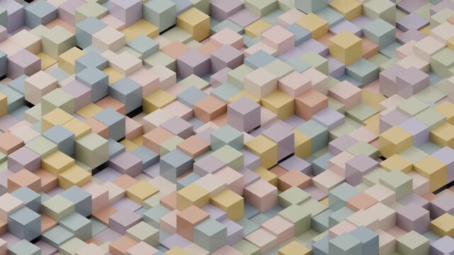 Morandi color isometric square breathing undulating geometric background