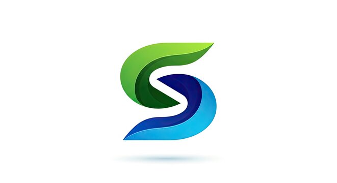 Abstract colorful letter S ribbon logo.