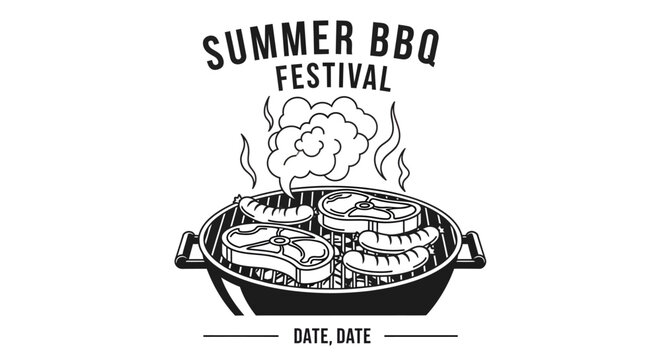 Summer BBQ festival graphic illustration design.