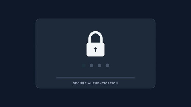 Secure Authentication Process Loading Animation Showing Digital Lock Security Verification