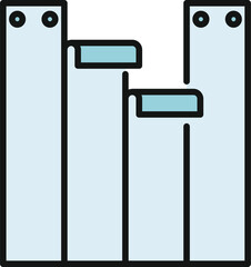Naklejka premium Minimalist icon showing modern architecture with pillars and flat design elements