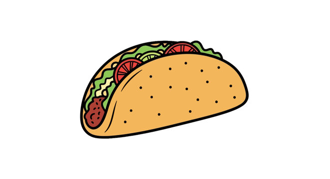 Taco with lettuce and tomato filling.