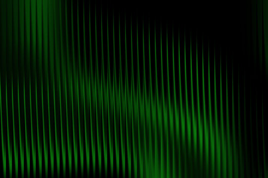 Abstract green vertical lines on black background, glowing emerald light streaks, futuristic digital wave pattern for technology backdrop