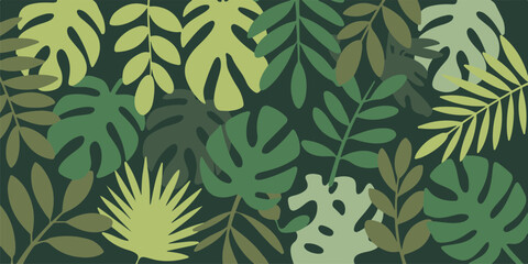 foliage botanical tropical leaves wallpaper texture for print © AIcon Vector