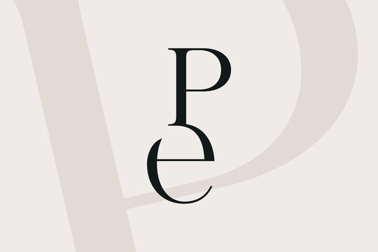 PE or EP letter logo icon design. Classic style luxury initials monogram.