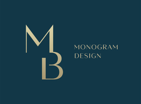 MB letter logo icon design. Classic style luxury initials monogram.