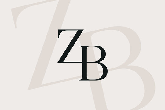 ZB or BZ letter logo icon design. Classic style luxury initials monogram.
