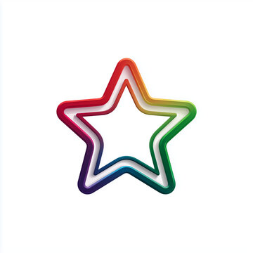 Playful Rainbow Gradient Star Shape Isolated for Creative Celebration and Design Concepts