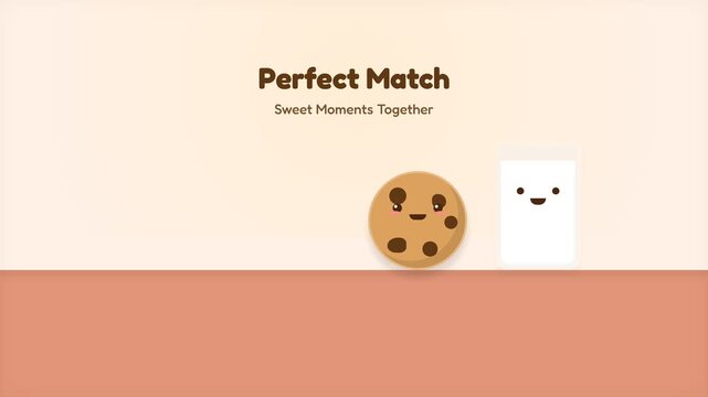 Cute Animated Cookie and Marshmallow Character Animation for Sweet Moments Together.