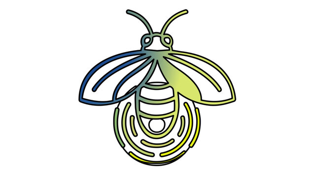 Professional firefly with raised abdomen line icon vector illustration, perfect for biology textbooks, wildlife mobile applications, and minimalist brand logos with a clean outline style.