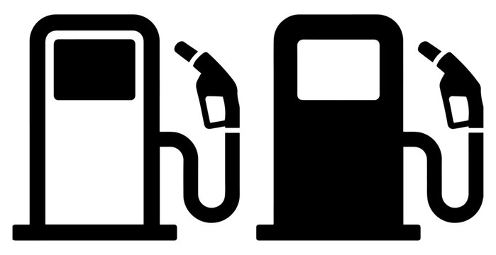fuel pump icon outline filled set