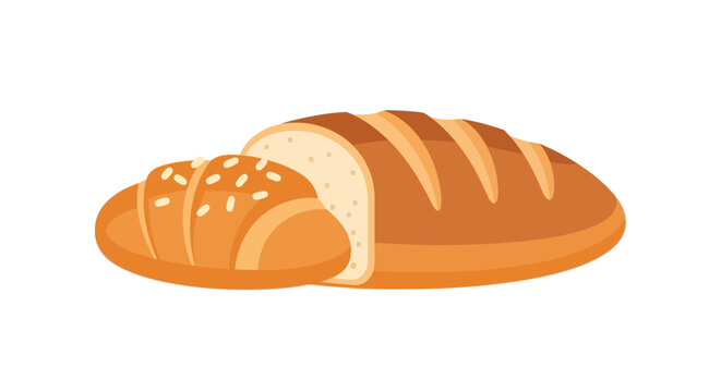 A loaf of bread cut in half.