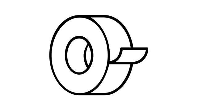 Professional vector icon illustration of a roll of racket handle grip tape, featuring a clean line art style for tennis, badminton, and squash equipment graphics, isolated on a white background.