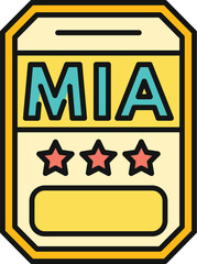 Obraz premium Military service member mia dog tag showing three stars and status