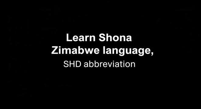 Learn shona zimbabwe language shd abbreviation