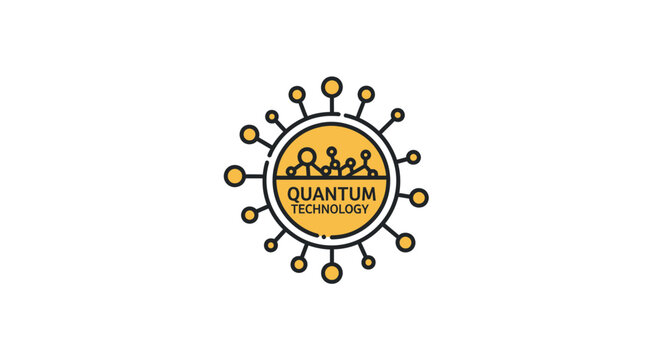 Quantum Physics Logo Design Concept.