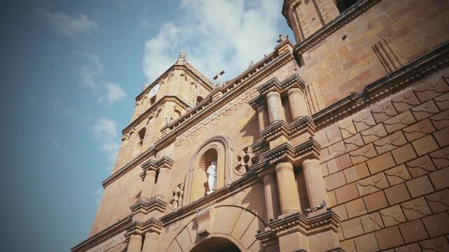 barichara santander parish church stone facade architecture in colombia