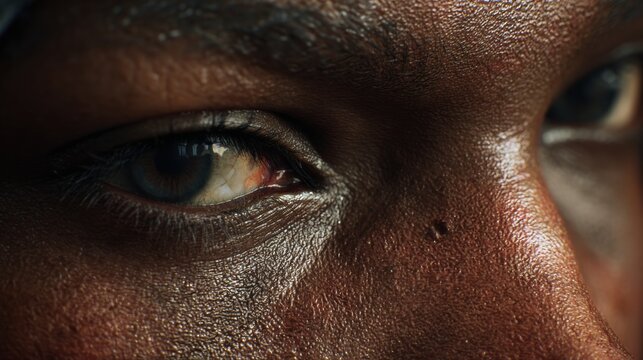 Close up shot of a person's eye, highlighting the intensity and depth of human emotion and connection