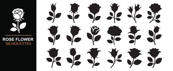 Obraz premium Elegant Floral Rose Vector Set for Invitations Branding and Decoration