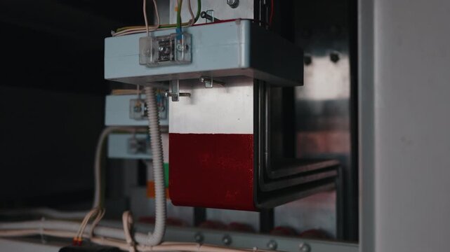 Power distribution busbar assembly inside transformer substation