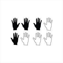 Obraz premium Set of hand icons, vector illustration