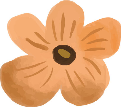 Hand Painted Floral Bloom Element Illustration