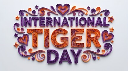 Fototapeta premium international tiger day typography art