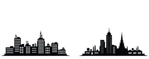 Obraz premium Modern City Skyline With Distinctive Buildings And Skyscrapers.